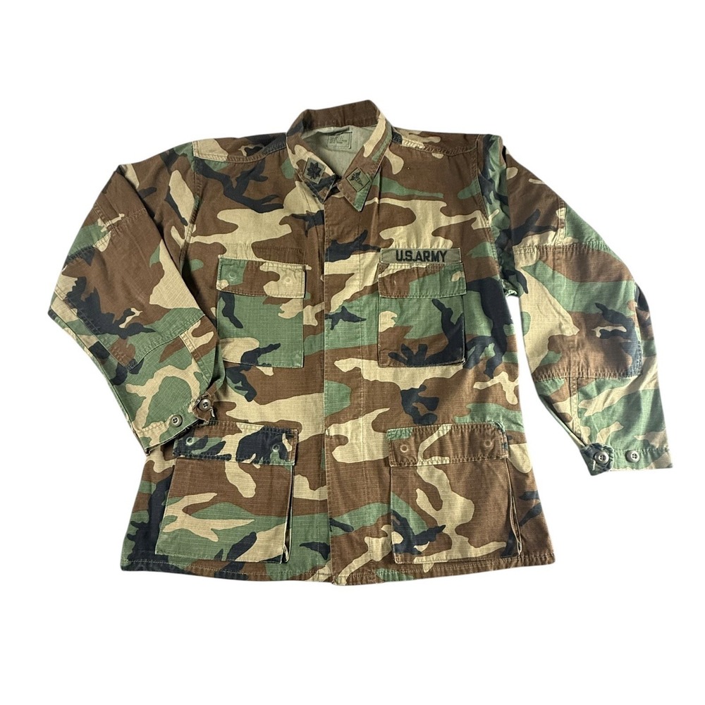 US ARMY BDU Jacket Woodland Camo Medium Reg Lt Colonel Medical Corps Combat
